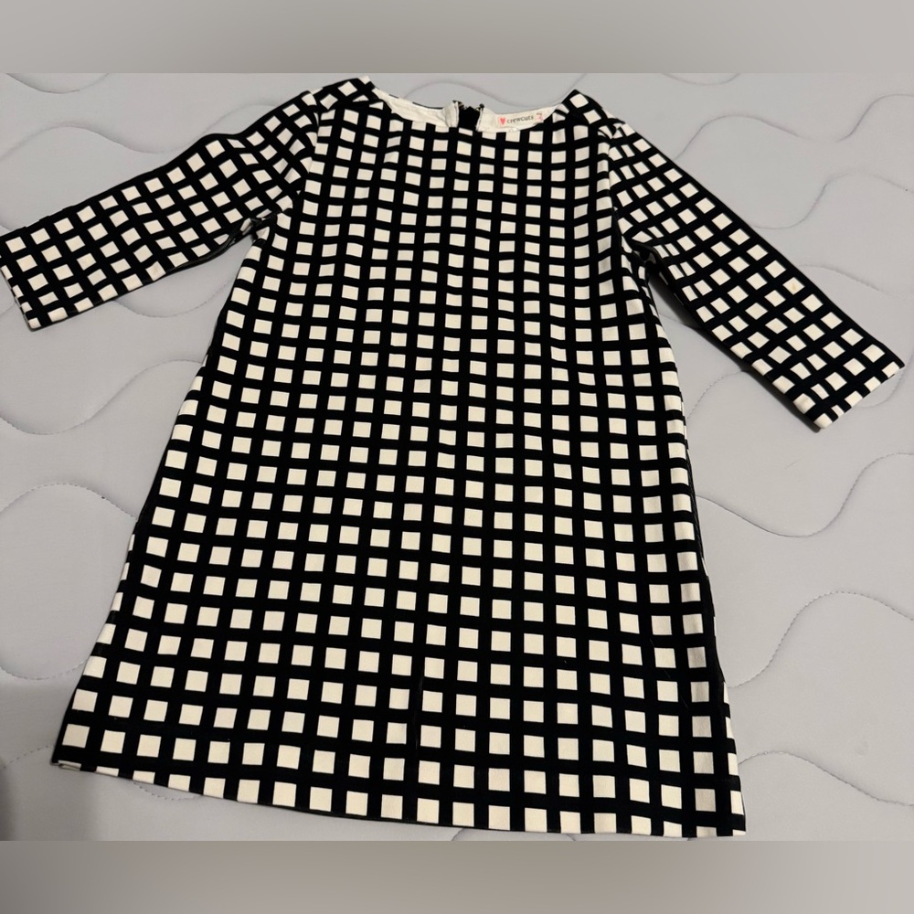 Stylish Black and White Checkered Kids Dress